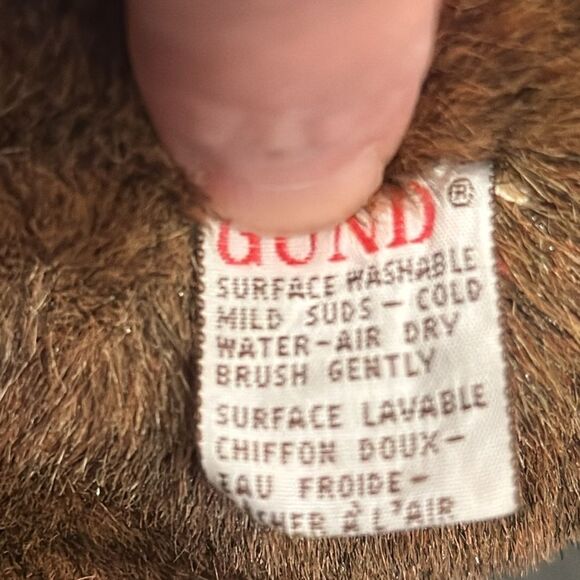 Vtg 1993 GUND Jointed Chocolate Brown Teddy Bear Plush Stuffed Animal Toy - Picture 7 of 8